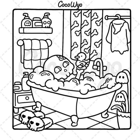 Spooky Cutie: Coloring Book for Adults and Teens Featuring Adorable Creepy - Picture 3 of 7